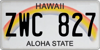 HI license plate ZWC827