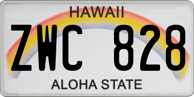 HI license plate ZWC828