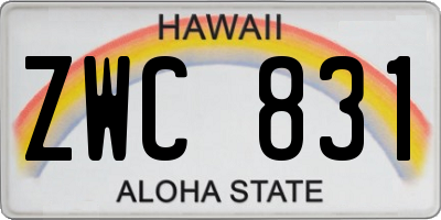 HI license plate ZWC831