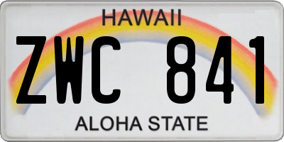 HI license plate ZWC841