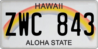HI license plate ZWC843