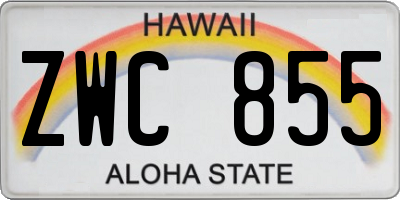 HI license plate ZWC855