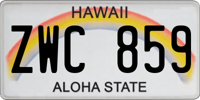 HI license plate ZWC859