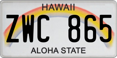 HI license plate ZWC865