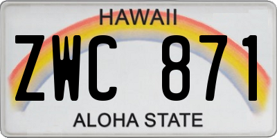 HI license plate ZWC871