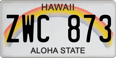 HI license plate ZWC873