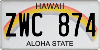 HI license plate ZWC874