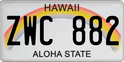 HI license plate ZWC882