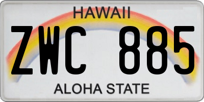 HI license plate ZWC885