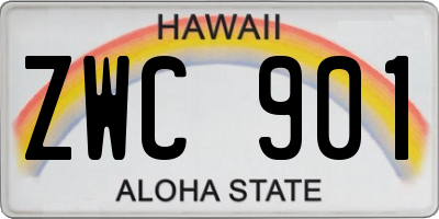 HI license plate ZWC901