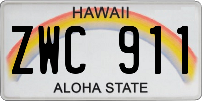 HI license plate ZWC911