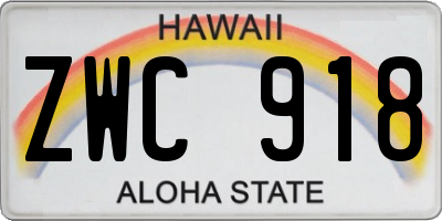 HI license plate ZWC918
