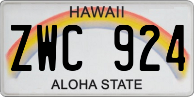 HI license plate ZWC924