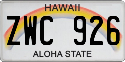 HI license plate ZWC926