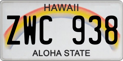 HI license plate ZWC938