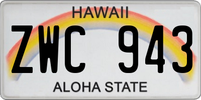HI license plate ZWC943