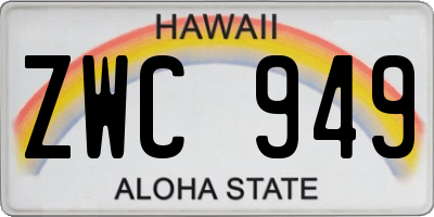 HI license plate ZWC949