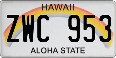 HI license plate ZWC953