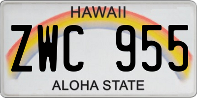 HI license plate ZWC955