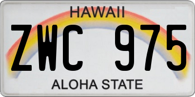 HI license plate ZWC975