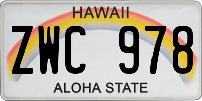 HI license plate ZWC978