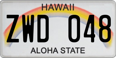 HI license plate ZWD048