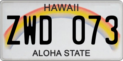 HI license plate ZWD073