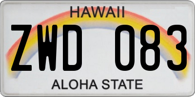HI license plate ZWD083