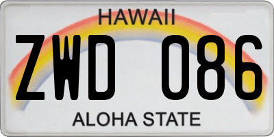 HI license plate ZWD086