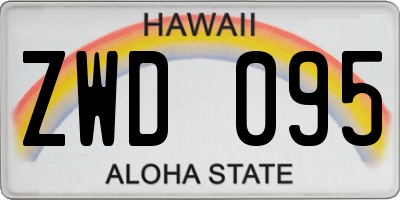 HI license plate ZWD095