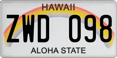 HI license plate ZWD098