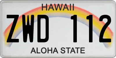 HI license plate ZWD112