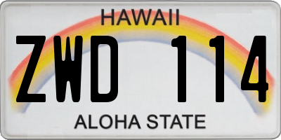 HI license plate ZWD114