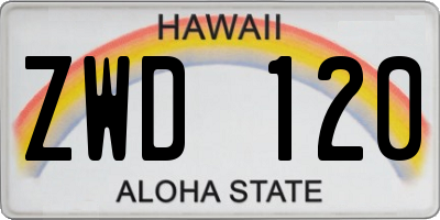 HI license plate ZWD120