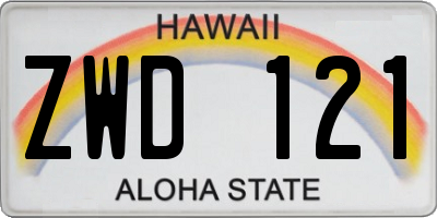 HI license plate ZWD121