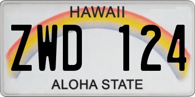 HI license plate ZWD124