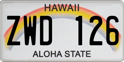 HI license plate ZWD126