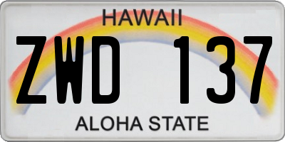 HI license plate ZWD137