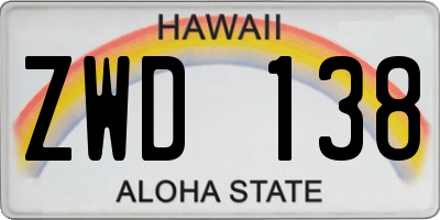HI license plate ZWD138