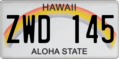 HI license plate ZWD145
