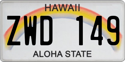 HI license plate ZWD149