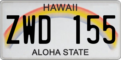 HI license plate ZWD155