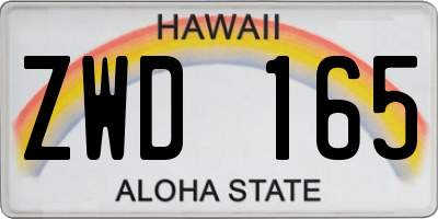 HI license plate ZWD165