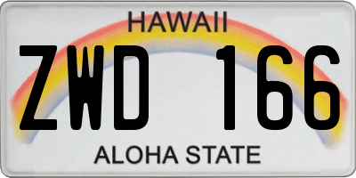 HI license plate ZWD166