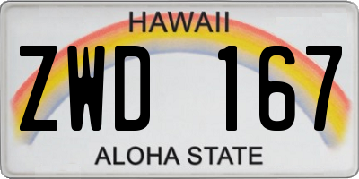 HI license plate ZWD167