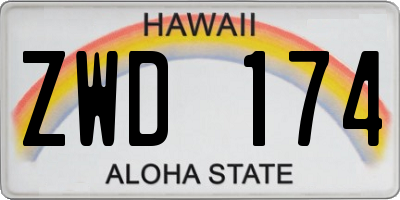 HI license plate ZWD174