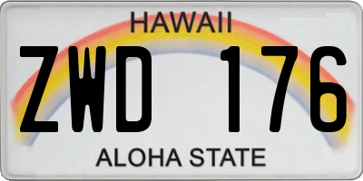 HI license plate ZWD176
