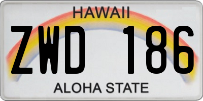 HI license plate ZWD186