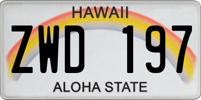 HI license plate ZWD197