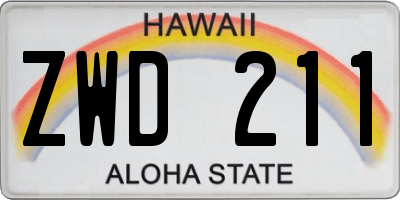 HI license plate ZWD211